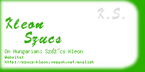kleon szucs business card